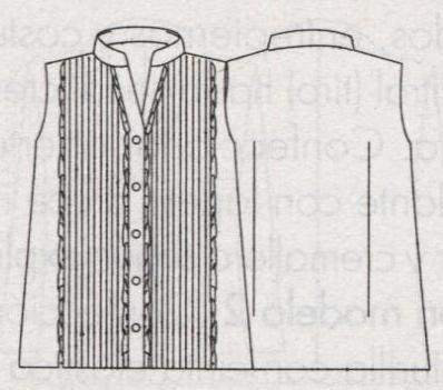 PATRONES №2 TALLAS GRANDES 2011 EXTRA.  Модель 9. Бежевая блуза. Технический рисунок