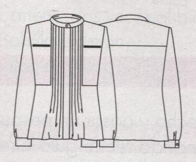 PATRONES №296 ESPECIAL OTONO/INVIERNO 2010 сентябрь модель 6. Блуза MASSIMO DUTTI. Технический рисунок