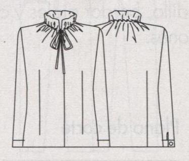 PATRONES №296 ESPECIAL OTONO/INVIERNO 2010 сентябрь модель 11. Блуза с высоким воротником VENCA. Технический рисунок