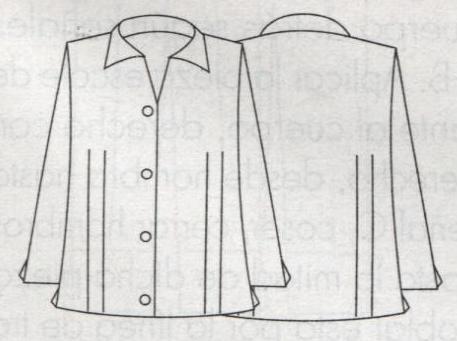 PATRONES №2 TALLAS GRANDES 2011 EXTRA.  Модель 16. Блузка-рубашка. Технический рисунок