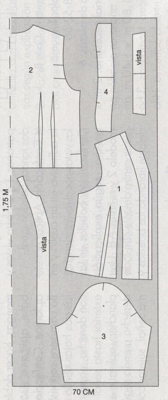 PATRONES №2 TALLAS GRANDES 2011 EXTRA.  Модель 16. Блузка-рубашка. Схема раскроя