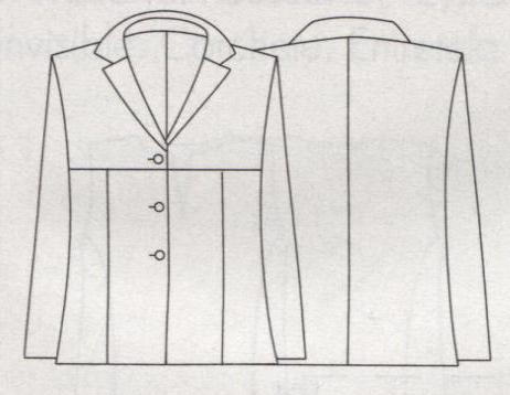 PATRONES №2 TALLAS GRANDES 2011 EXTRA.  Модель 19. Блуза на кокетке. Технический рисунок