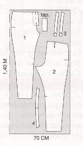 PATRONES №311 AVANCE PRIMAVERA 2011 декабр Модель 23. Коричневые брюки Схема раскроя