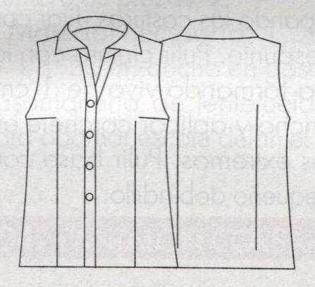 PATRONES №2 TALLAS GRANDES 2011 EXTRA модель 28. Блуза в полоску. Технический рисунок.