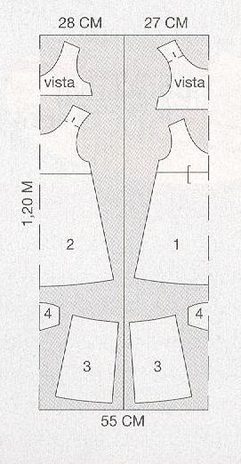 PATRONES №311 AVANCE PRIMAVERA 2011 декабр Модель 38. Платье с рисункомСхема раскроя