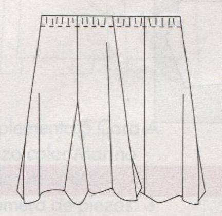 PATRONES №2 TALLAS GRANDES 2011 EXTRA.  Модель 35. Ассиметричная юбка. Технический рисунок