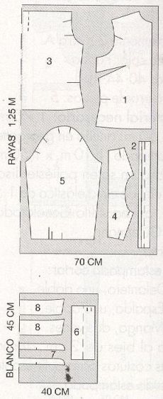 PATRONES №292 ESPECIAL PRIMAVERA модель 10. Комбинированная рубашка