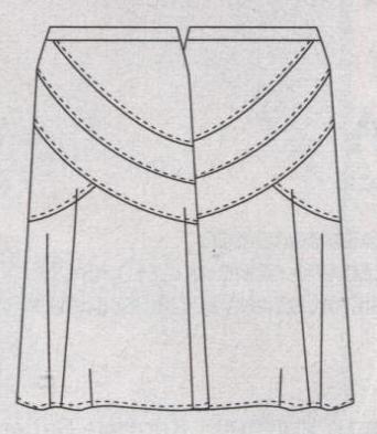PATRONES №296 ESPECIAL OTONO/INVIERNO 2010 сентябрь модель 59. Длинная юбка YESSICA. Технический рисунок