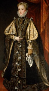 Анна Австрийская, Королева Испании. Портрет работы Алонсо Санчеса Коэльи, ок. 1571 музей истории искусств, Вена