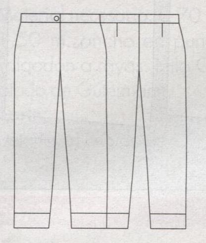 PATRONES №2 TALLAS GRANDES 2011 EXTRA.  Модель 51. Узкие брюки. Технический рисунок