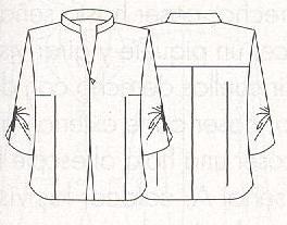 PATRONES №1 TALLAS GRANDES 2010 EXTRA модель 1. Блуза на молнии. Технический рисунок