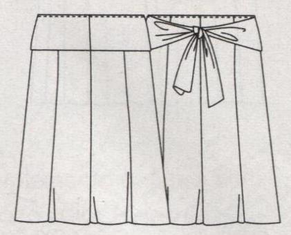 PATRONES №2 TALLAS GRANDES 2011 EXTRA.  Модель 59. Комбинированная юбка. Топ в полоску. Технический рисунок
