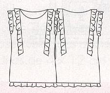 PATRONES №307 AVANCE otono 2011 август Модель 9. Блуза в горошек CORTEFIEL Технический рисунок