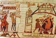 Появление кометы 1066 года. Фрагмент ковра из Байё