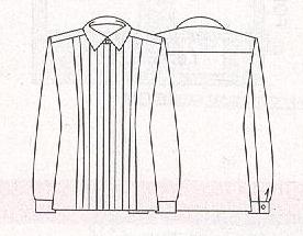 PATRONES №307 AVANCE otono 2011 август Модель 15. Рубашка в полоску CORTEFIEL Технический рисунок