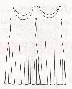 PATRONES №306 ESPECIAL PRIMAVERA 2011 июль Модель 16. Белое платье Технический рисунок