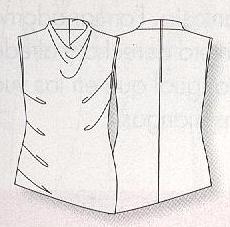 PATRONES №298 JOVEN 2010 ноябрь Модель 7. Блуза с драпировкой. Технический рисунок