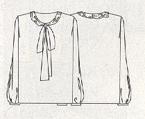 PATRONES №285 JOVEN 2009 октябрь модель 10. Блуза с завязками. Технический рисунок