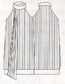PATRONES №310 ESPECIAL invertino 2011 ноябрь Модель 7. Плиссированное платье CHESCO Технический рисунок