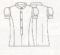 PATRONES extra №5 JOVEN 2011 Модель 12. Блуза с рисунком Технический рисунок
