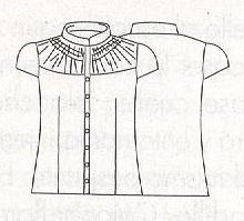 PATRONES extra №5 JOVEN 2011 Модель 16. Блуза в горошек  Технический рисунок