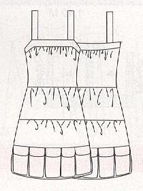 PATRONES extra №5 JOVEN 2011 Модель 44. Платье с карманами по основанию Технический рисунок