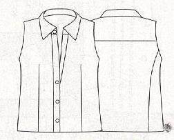 PATRONES extra №5 JOVEN 2011 Модель 54. Блуза с рисунком Технический рисунок