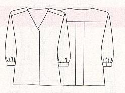 PATRONES №297 FIESTA 2010 октябрь. Модель 18. Блуза с рисунком. Технический рисунок