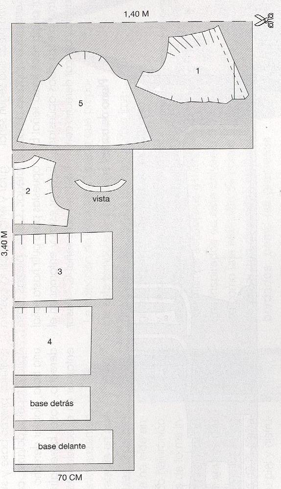 PATRONES №301 ESPECIAL PRIMAVERA 2011 февраль Модель 37. Блуза с рисунком H&M.  Схема раскроя