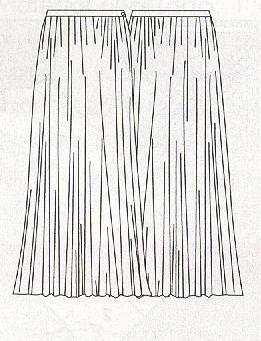 PATRONES №310 ESPECIAL invertino 2011 ноябрь Модель 29. Плиссированная юбка  Технический рисунок
