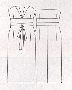 PATRONES №310 ESPECIAL invertino 2011 ноябрь Модель 37. Платье с рисунком  Технический рисунок