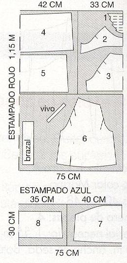 PATRONES №294 PLENO TEMPORADA Verano 2010 июль Модель 3. Блузон с рисунком SYSTEM ACTION Схема раскроя