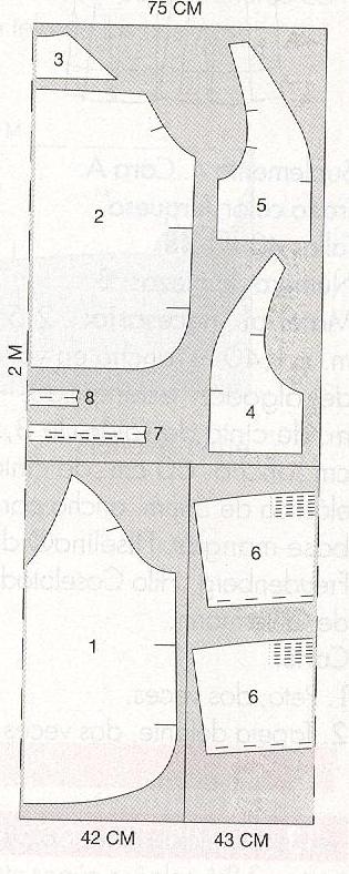 PATRONES №294 PLENO TEMPORADA Verano 2010 июль Модель 35. Блузон SYSTEM ACTION. Схема раскроя