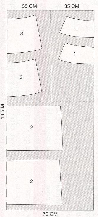 PATRONES extra №7 СOSTURA FACIL 2011 Модель 45. Юбка с драпированным поясом Схема раскроя